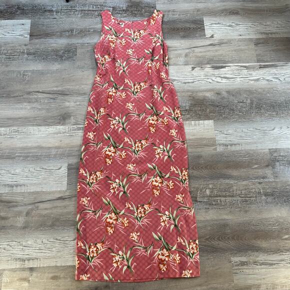 Hilo Hattie Dresses & Skirts - Vintage Hilo Hattie Silk Maxi Dress Pink Floral Hawaiian 90s Resortwear